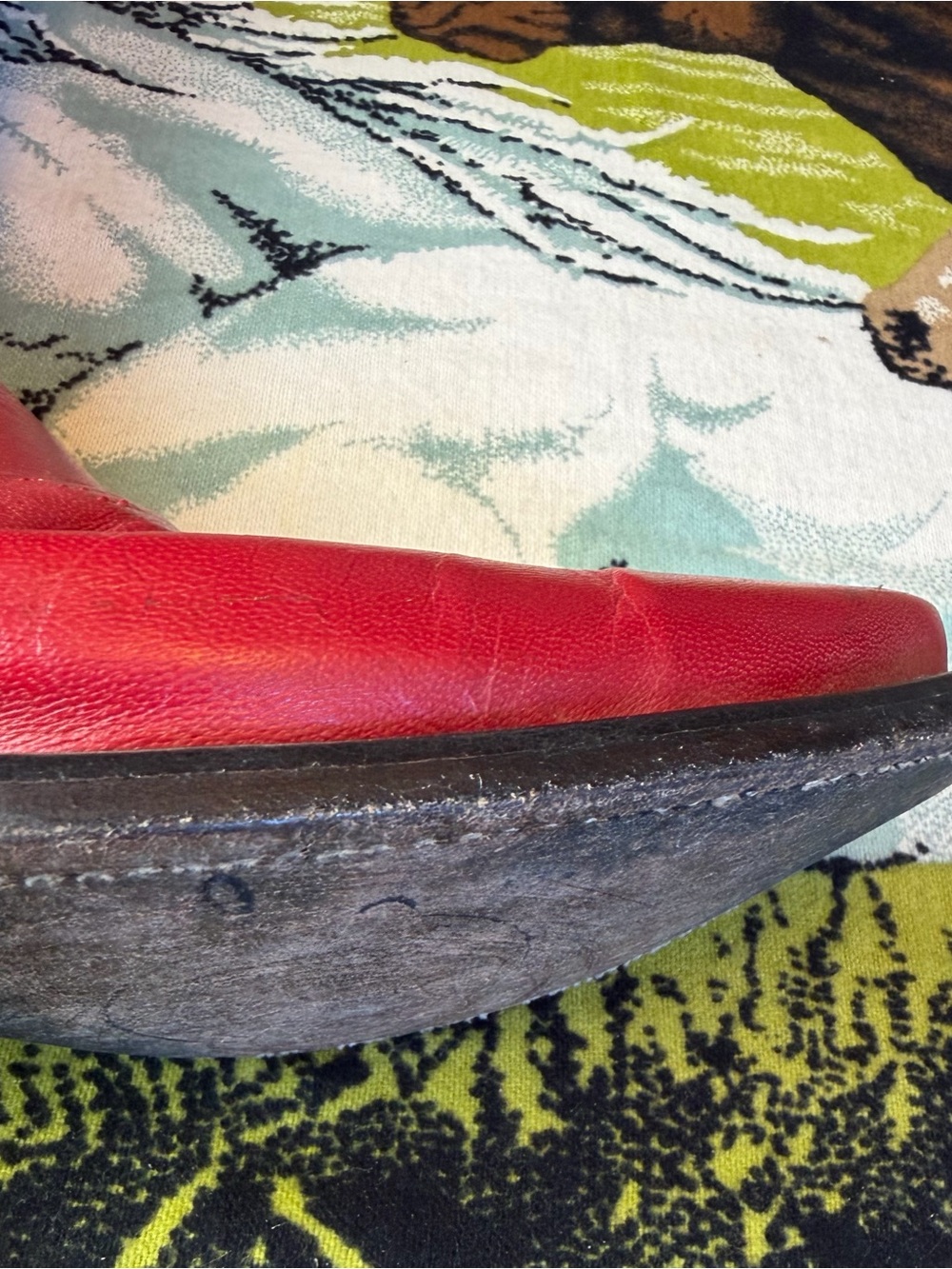 Vintage Lucchese 1883 Red Leather Cowboy Boots Snip-Toe Women's Size 8-8.5 - Picture 17 of 17